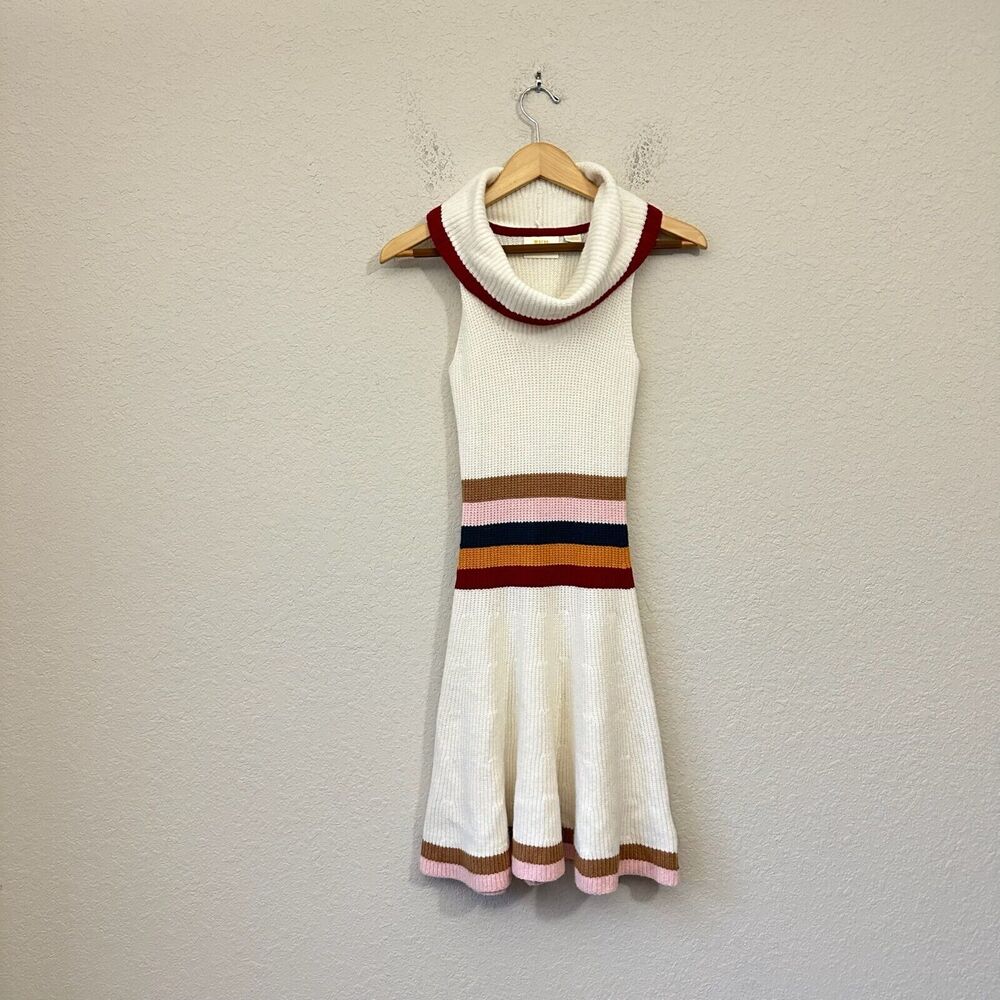NWT ANTHROPOLOGIE MAEVE Sporty Sweater Dress Ribbed-Knit Cashmere Wool